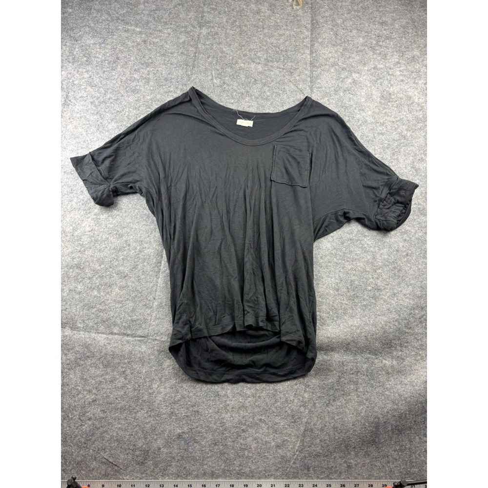 Sanctuary Womens Size S Gray Pullover Short Sleeve Top T-Shirt Flowy Hippie Boho